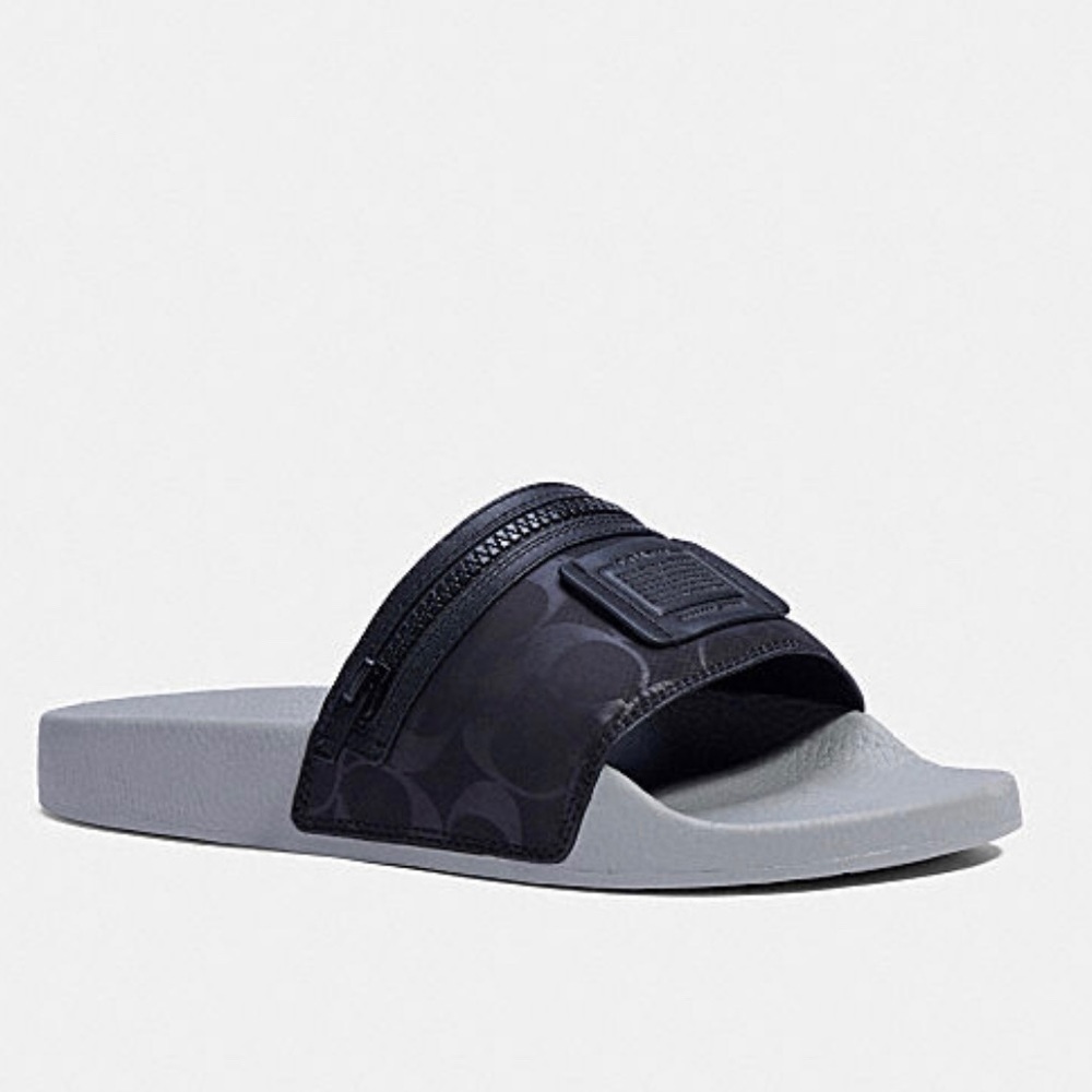 Coach Pocket Pool Slides, Black, 7, New - Picture 12 of 12